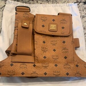 MCM Brown Logo chest rig Bag